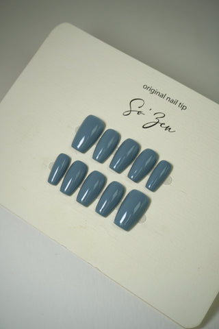 Press-on-nails Blue Fog