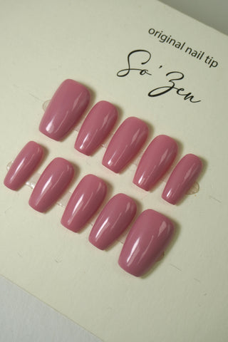 Press-on-nails velvet Rose