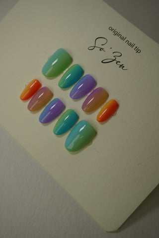 Press-on-nails Rainbow Fusion
