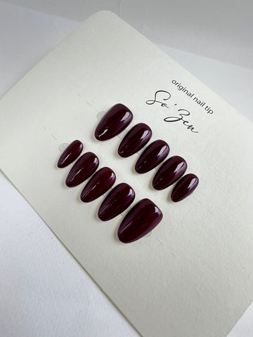 Press-on-nails Vinyle Burgundy