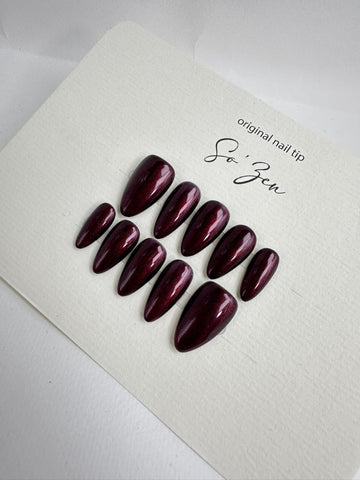 Press-on-nails Burgundy Glow