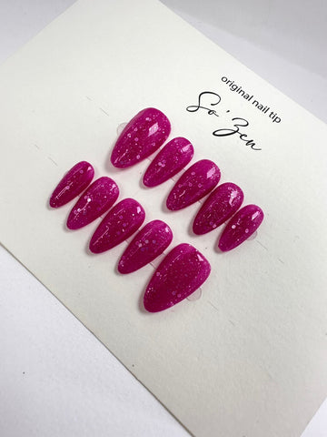 Press-on-nails Glitter bloom