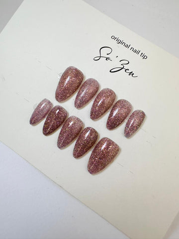 Press-on-nails Golden rose